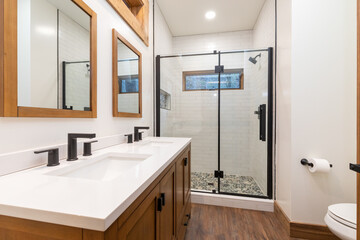 updated elegant modern bathroom interior