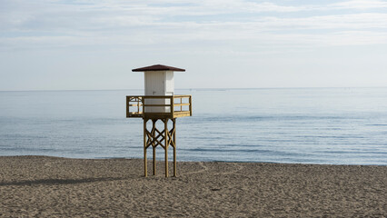 lifeguard tower on a Spanish beach