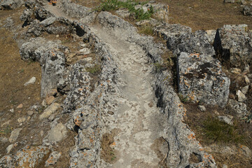 Water Canal at Hierapolis Ancient City, Pamukkale, Denizli, Turkiye