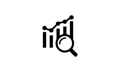 Analysis icon, Result report, document financial review magnifying chart concept technology vector illustration