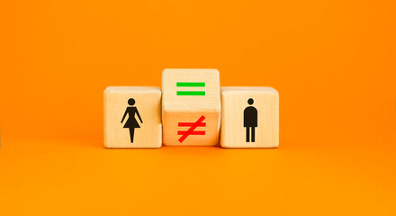 Symbol for gender equality. Turned a cube and changed a unequal sign to a equal sign between...