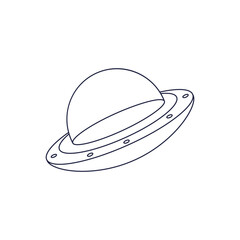 Ufo icon vector. Flying saucer illustration sign. Alien symbol or logo.