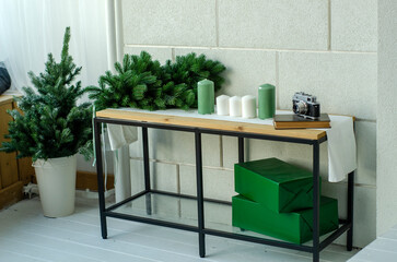 candles and a book, New Year's interior minimalism