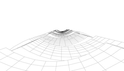 Abstract architecture building vector 3d illustration