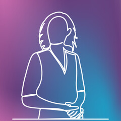 woman continuous line drawing, vector