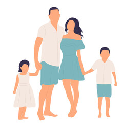 Fototapeta premium family in flat style, isolated vector