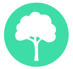 Circle with a ecological green tree