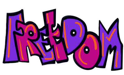 Freedom graffiti on the wall png