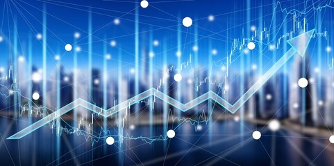 Beautiful big skyscrapers in city background.