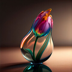 Blown glass tulip generative ai
