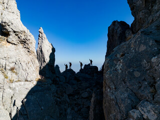 four successful mountaineers' expeditions between big and high cliffs