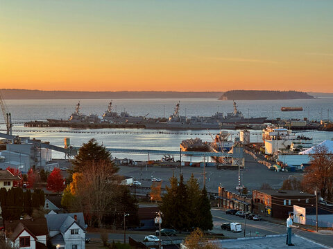 port everett at dusk