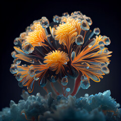 Fototapeta na wymiar Crystallized Chrysanthemum generative ai