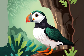 The common puffin, sometimes referred to as the green tree flying frog or atlantic puffin, is a frog. Generative AI