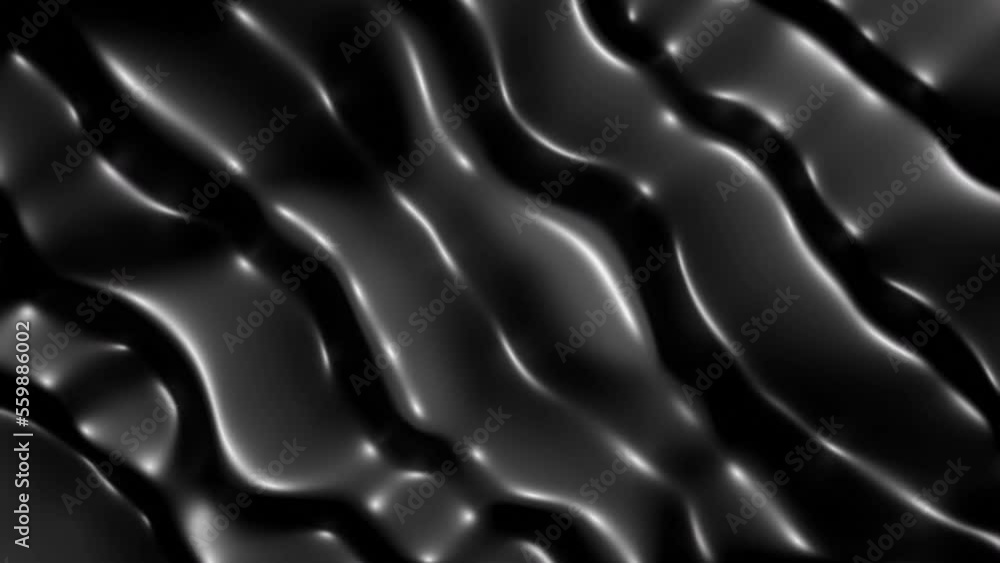 Poster metallic liquid with ripple lines on surface. design. rotating background with liquid texture and ri