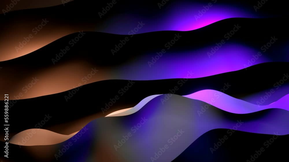 Poster wavy stripes in flow of moving surface. design. flow of wavy surface moving with parallel reflection
