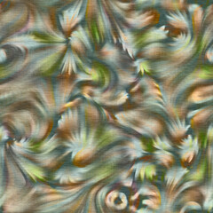 Marbled floral decorative pattern. Seamless botanical wash for organic all over print. Retro fashion tile. 