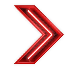 red metal arrow with neon