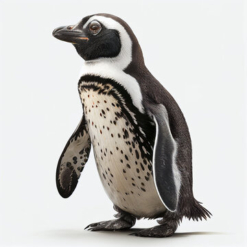 African Penguin image with white background ultra realistic
