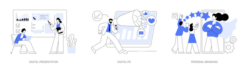 Reputation management abstract concept vector illustrations.