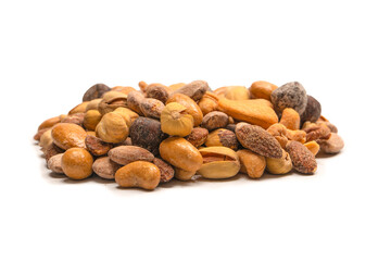  A group of almonds, pistachios, walnuts, macadamia, cashews.