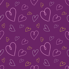 Valentine's seamless pattern vector doodle background digital paper illustration for web and print