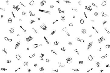 girly stuff digital paper vector illustration