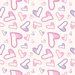 Valentine's seamless pattern vector doodle background digital paper illustration for web and print