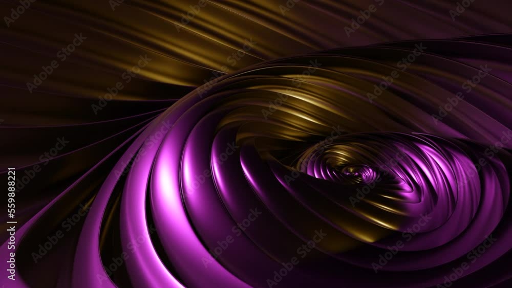 Aufkleber rotating colorful spiral with 3d metal lines. design. rotation of spiral lines with metallic luster.