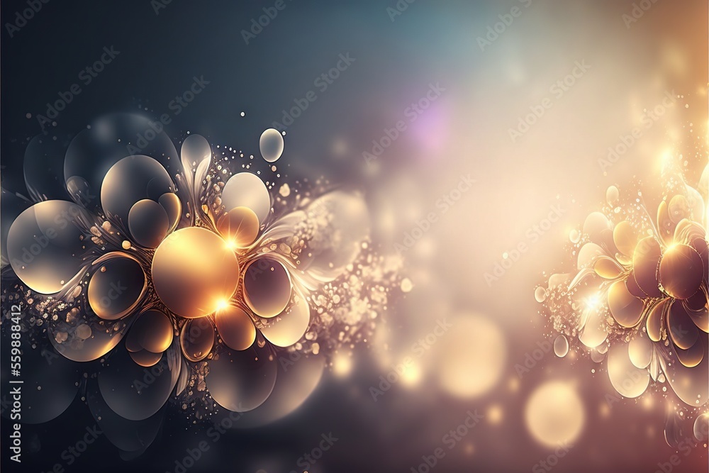 Poster a background with a bunch of bubbles and a blurry background with a blurry background and a blurry b