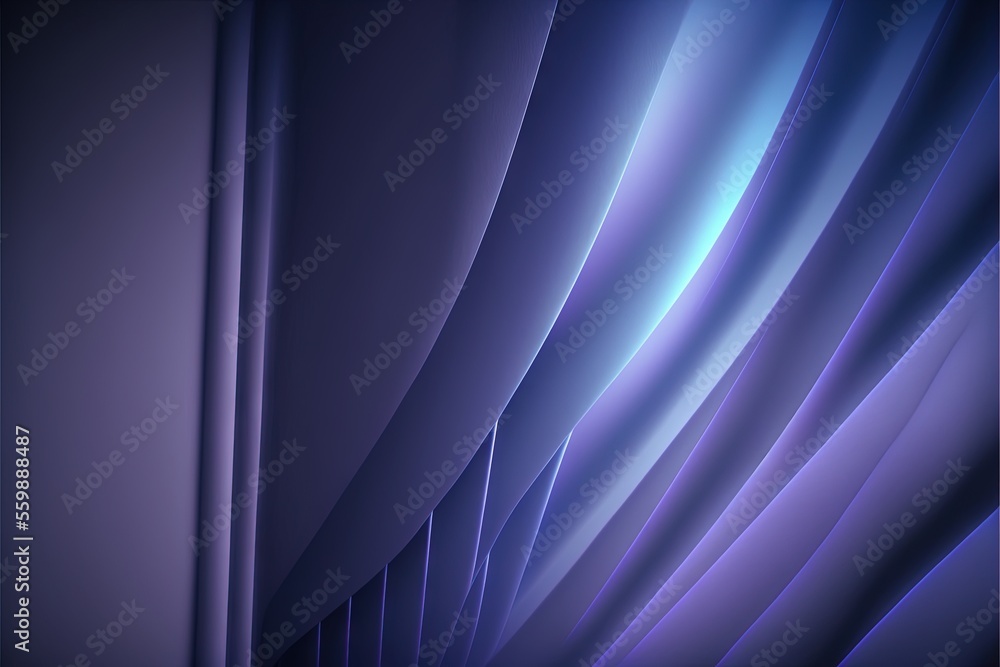 Poster a blue abstract background with a curved design on it's side and a vertical line of lines on the sid
