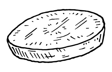 Slice sweet potato. Vintage engraving vector black illustration. Isolated on white