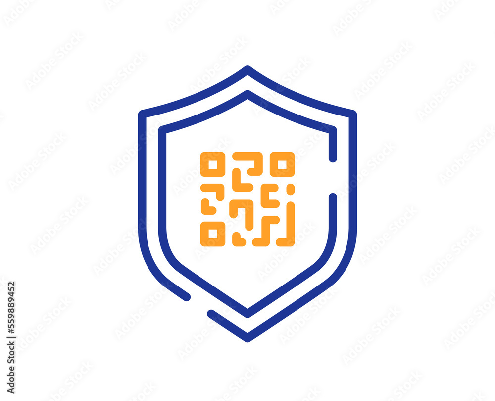 Poster qr code line icon. scan barcode sign. code protection symbol. colorful thin line outline concept. li