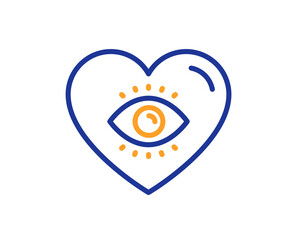 Meditation eye line icon. Yoga mind sign. Spirit therapy symbol. Colorful thin line outline concept. Linear style meditation eye icon. Editable stroke. Vector