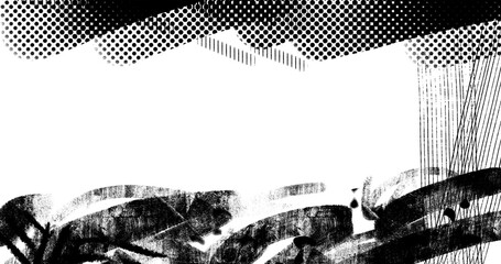 abstract grunge halftone black and white distressed textured background - PNG image with transparent background