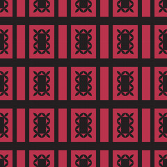 seamless pink geometric pattern with black ornament