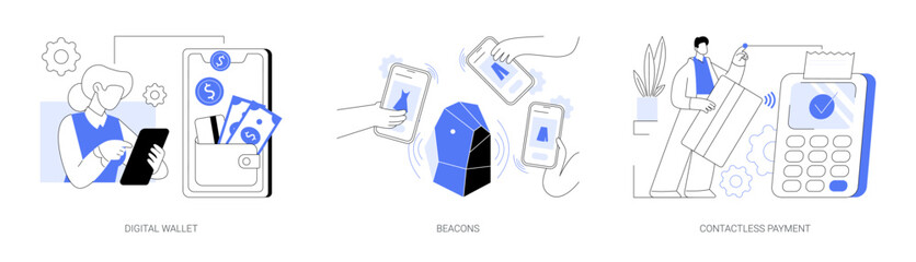 Payment technology abstract concept vector illustrations.