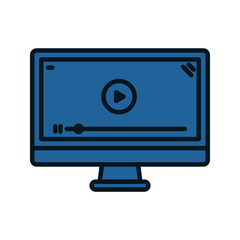 Video player icon. sign for mobile concept and web design. vector illustration