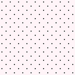 retro Black Polka dot seamless pattern.Pastel polka dot fabric on pink background.	