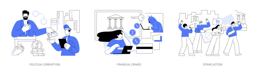 Scandal news abstract concept vector illustrations.