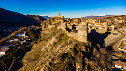 Fototapeta premium Old castle Akhaltsikhe (Rabati) in Georgia aerial view