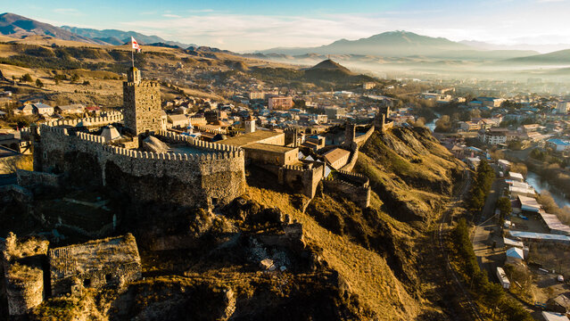 Old castle Akhaltsikhe (Rabati) in Georgia aerial view