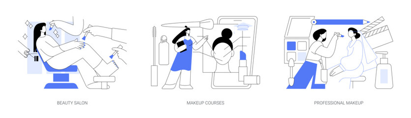 Beauty services abstract concept vector illustrations.