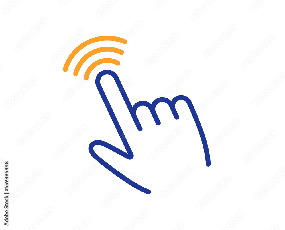 Poster hand cursor line icon. click action sign. finger pointer symbol. colorful thin line outline concept.