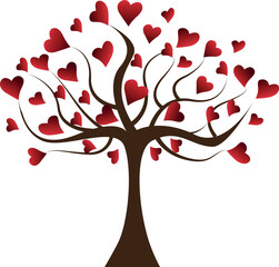 Naklejka premium Tree with hearts. Grow the love. Valentine's Day. High quality vector illustration.