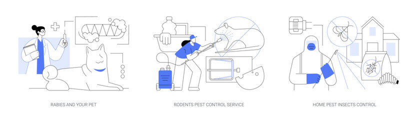 Pest removal abstract concept vector illustrations.