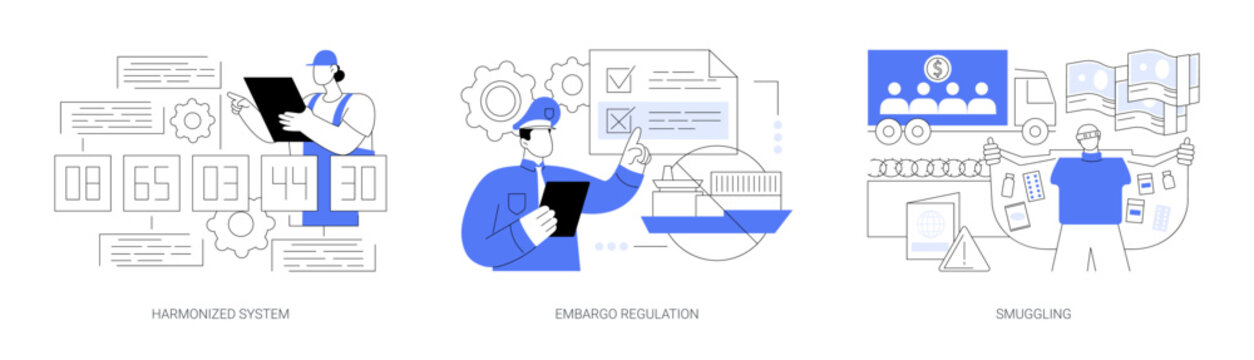 Logistics industry abstract concept vector illustrations.