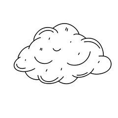 Cloud in hand draw doodle style. Isolated on a white background. Vector stock illustration.