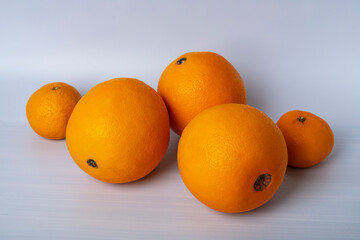 Ripe oranges isolated on white background