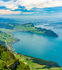 Obraz premium Switzerland 2022, Beautiful view of the Alps from Niederbauen. Beckenried.